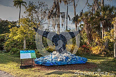 Grace the Humpback Whale Sculpture made of garbage found in the ocean as part of the Washed Ashore art exhibit Editorial Stock Photo